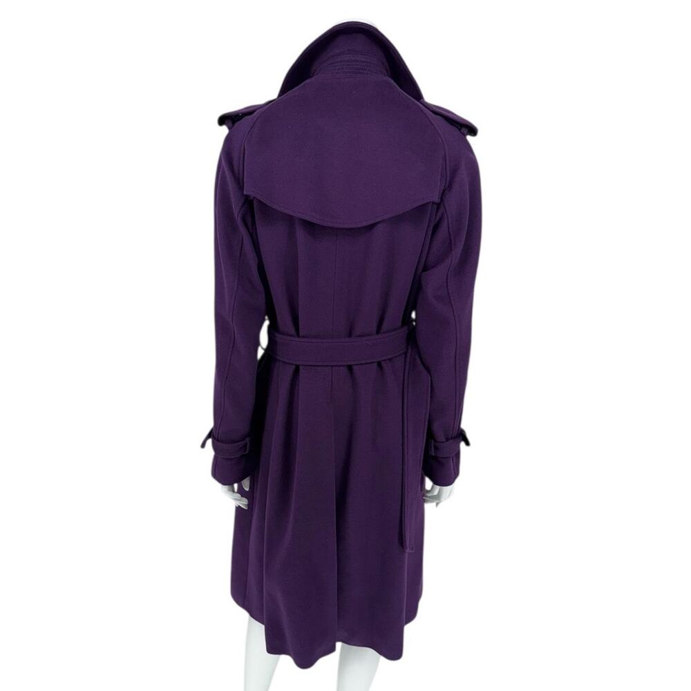 Burberry London Wool & Cashmere Trench Coat – Deep Purple US 12 - Picture 5 of 16